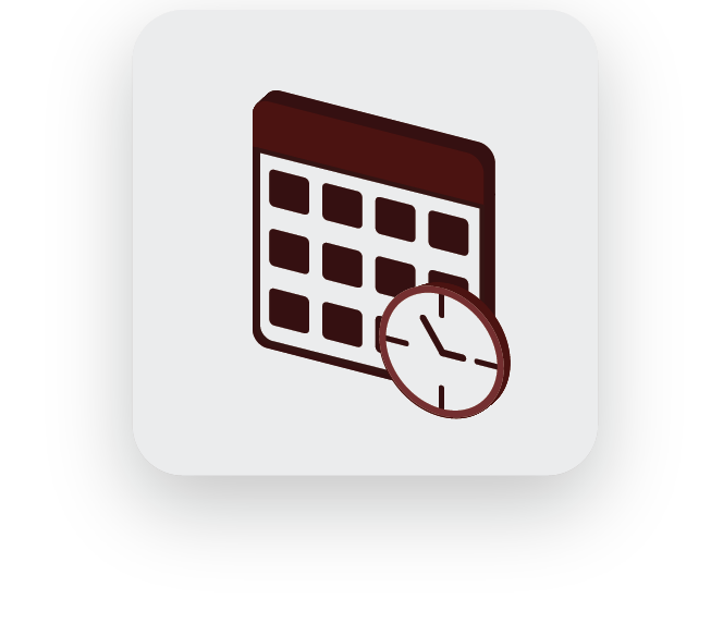 Calendar with clock icon